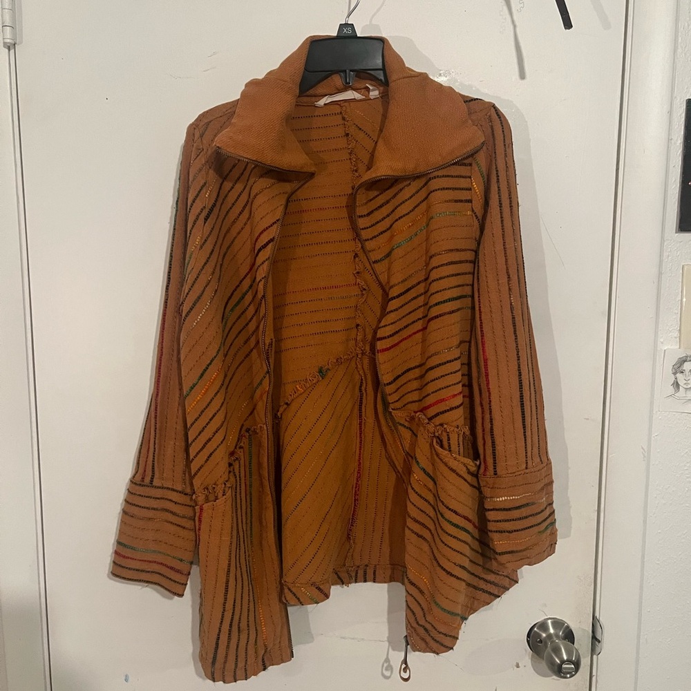 Soft Surroundings Multicolor Striped big collar Jacket